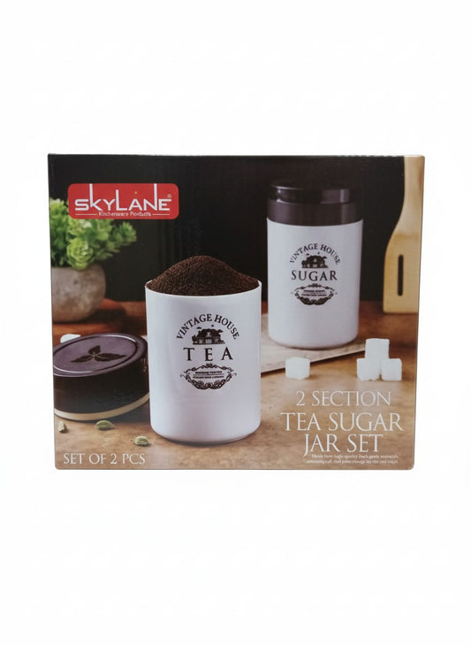 Skylane 2-Section Tea & Sugar Jar Set – Set of 2